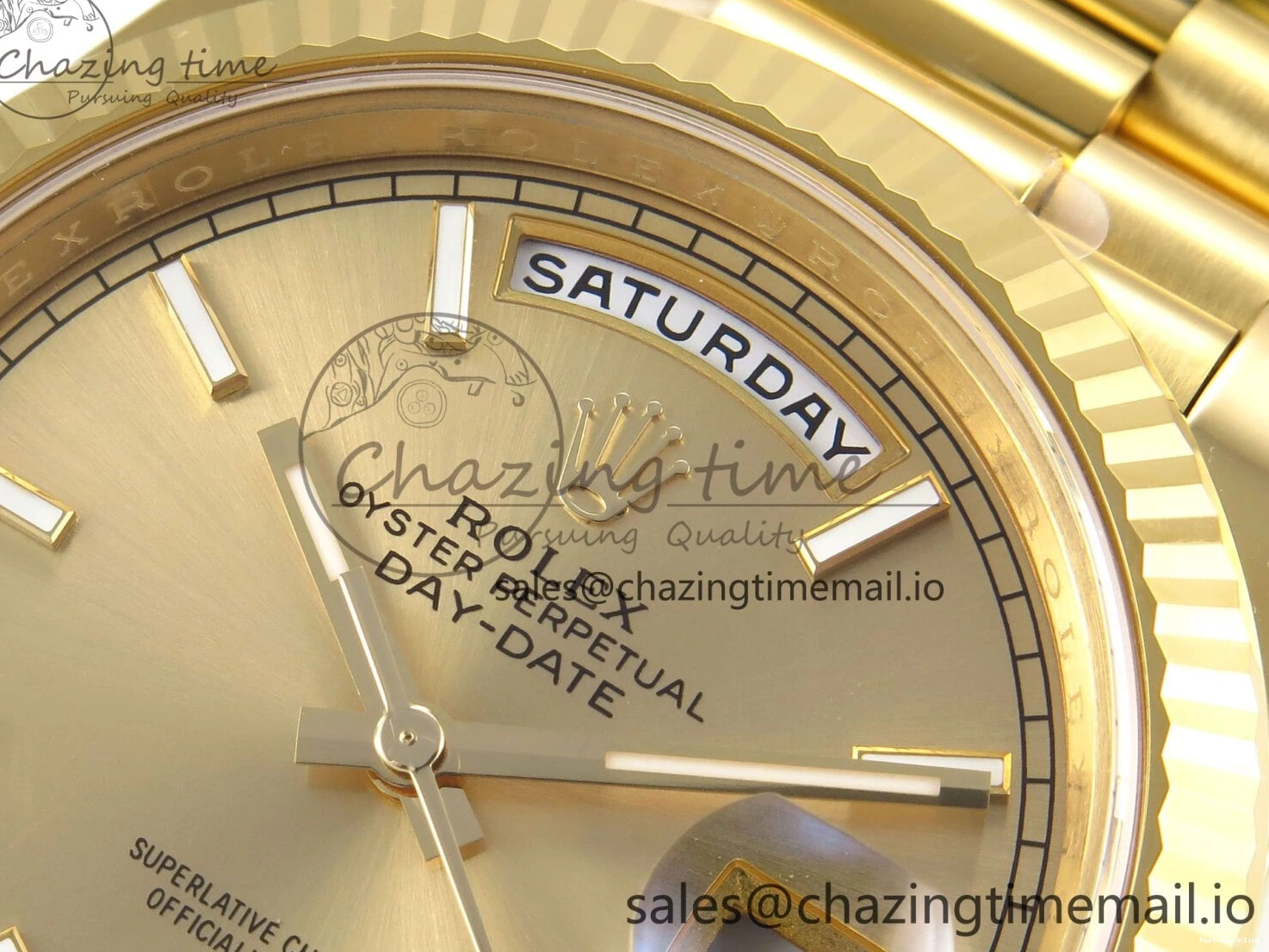0508 Tailored Day Date 40 YG 228238 THBF 1:1 Best Edition YG Dial on President Bracelet VR3255 (Gain Weight) 952
